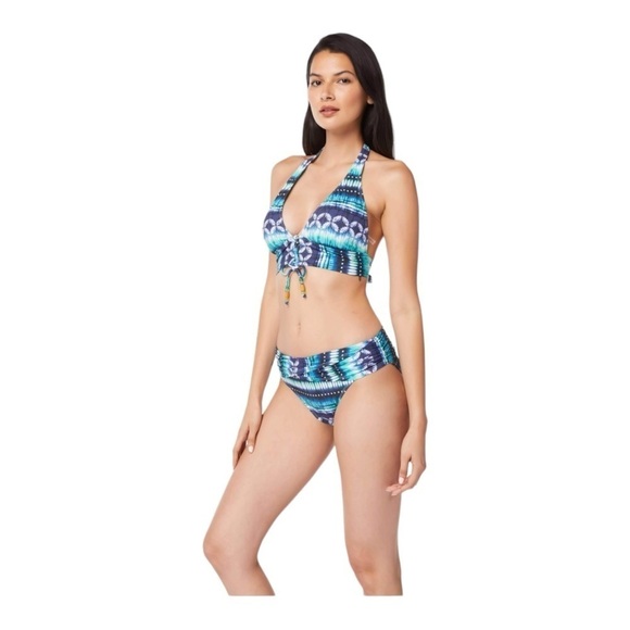 Bleu Rod Beattie Sun Sea and Sand Halter Bikini Top Sarong Hipster Bottom NWT - Picture 8 of 9